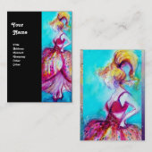 Carte De Visite BEAUTÉ, MODE, MODA rouge rose bleu vert noir (Devant / Derrière)