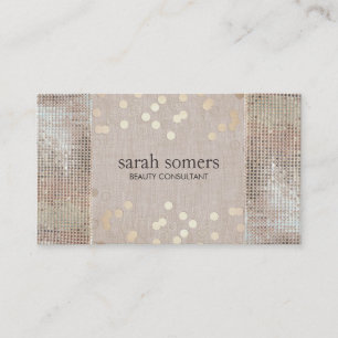 Carte De Visite Beauté & Mode Or Confetti Séquins Argent