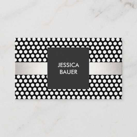 Carte De Visite Beauté moderne mignonne Motif noir et blanc (Devant)