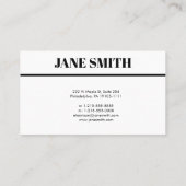 Carte De Visite Beauté monochrome simple (Dos)