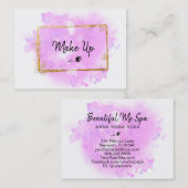 Carte De Visite *~* BEAUTÉ - Parties scintillant Gold Frame Pink G (Devant / Derrière)