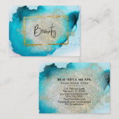 Carte De Visite *~* BEAUTÉ - Parties scintillant Gold Frame Silver (Devant / Derrière)