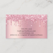 Carte De Visite Beauté Parties scintillant rose (Dos)