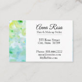 Carte De Visite Beauté populaire chic de vert de turquoise de (Dos)