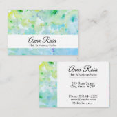 Carte De Visite Beauté populaire chic de vert de turquoise de (Devant / Derrière)