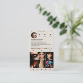 Carte De Visite Beauté Professionnel esthétique Sable Instagram (Debout devant)