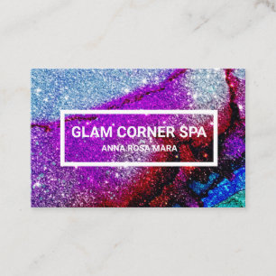 Carte De Visite *~ Beauté Rainbow QR Parties scintillant Glitz Gla