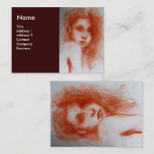 Carte De Visite BEAUTÉ ROMANTIQUE / Portrait de femme en Sepia Bro (Devant / Derrière)