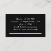 Carte De Visite beauté rose et noire (Dos)