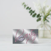 Carte De Visite Beauté rose étincelle lèvres Parties scintillant T (Debout devant)