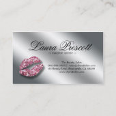 Carte De Visite Beauté rose étincelle lèvres Parties scintillant T (Dos)