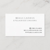 Carte De Visite Beauté rose moderne de cils d'or (Dos)