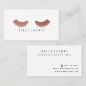 Carte De Visite Beauté rose moderne de cils d'or (Devant / Derrière)