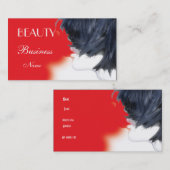 Carte de visite Beauté Rouge Noir Blanc (Devant / Derrière)