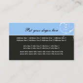 Carte De Visite Beauté Salon feuille de défilement floral noir, bl (Dos)