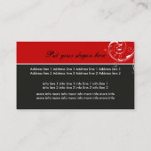 Carte De Visite Beauté Salon feuille de défilement floral noir, ro (Dos)