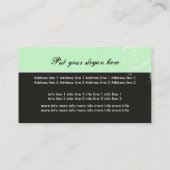 Carte De Visite Beauté Salon feuille de défilement floral noir, ve (Dos)