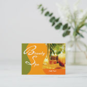 Carte de visite Beauté Santé Spa Salon Vert Jaune (Debout devant)