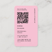 Carte De Visite Beauté simple esthétique Pastel rose (Dos)