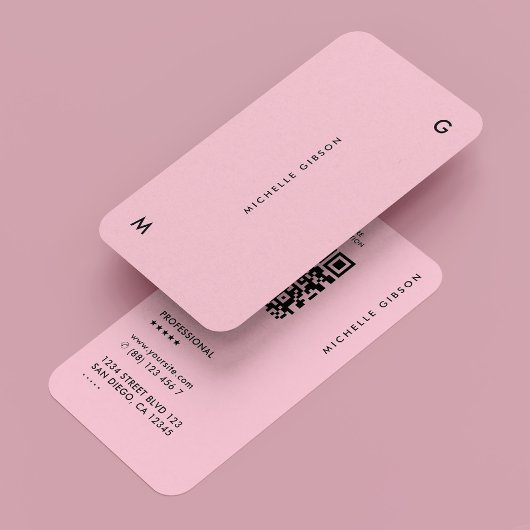Carte De Visite Beauté simple esthétique Pastel rose