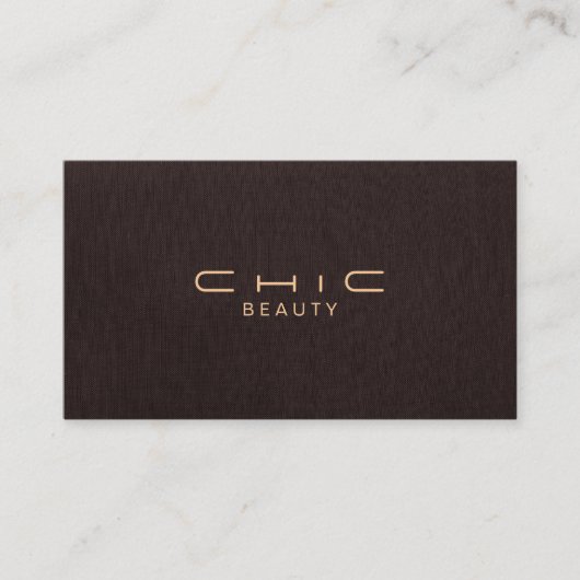 Carte De Visite Beauté simple et élégante Couleur Brown foncée (Devant)