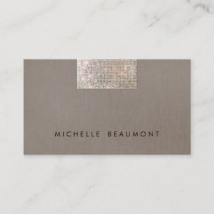 Carte De Visite Beauté simple et mode Chic Faux Sequin Taupe