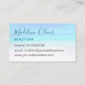 Carte De Visite Beauté Spa Ocean Beach Bleu de mer Style (Dos)