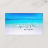 Carte De Visite Beauté Spa Ocean Beach Bleu de mer Style (Devant)