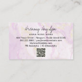 Carte De Visite *~* Beauté Spa QR or rose Parties scintillant marb (Dos)