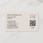 Carte De Visite Beauté Technologique Cils Sable Beige Rose Esthéti (Dos)