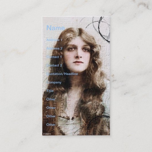 Carte De Visite Beauté vintage (Devant)