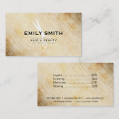 Carte De Visite Beauté | Vintage (carte de tarification) (Devant / Derrière)