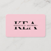 Carte De Visite Beautician Esthétique rose Pastel Moderne (Devant)