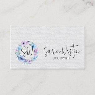 Carte De Visite Beautician Monogramme de Beauté
