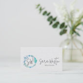 Carte De Visite Beautician Monogramme de Beauté (Debout devant)