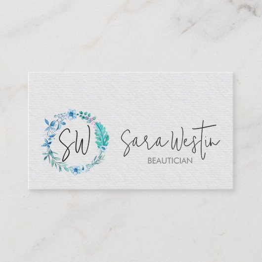 Carte De Visite Beautician Monogramme de Beauté (Devant)
