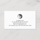 Carte De Visite Beauticier élégant monogramme argent Damask (Dos)