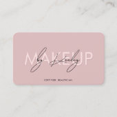 Carte De Visite Beauticier Lashes Artiste maquillage rose esthétiq (Devant)