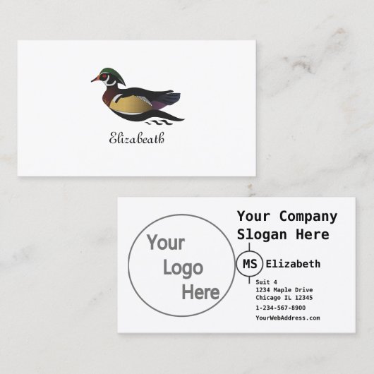 Carte De Visite Beautiful Duck (Devant / Derrière)