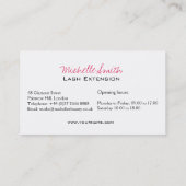Carte De Visite Beautiful eyes Long lashes Lash Extension Business (Dos)