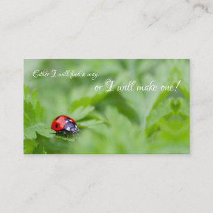 Carte De Visite Beautiful ladybug with motivational quote