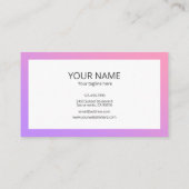 Carte De Visite Beautiful Simple Pink Purple Gradient Square Frame (Dos)