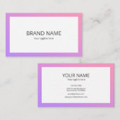 Carte De Visite Beautiful Simple Pink Purple Gradient Square Frame (Devant / Derrière)
