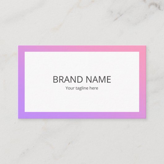 Carte De Visite Beautiful Simple Pink Purple Gradient Square Frame (Devant)