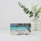 Carte De Visite Beautiful Tropical Beach (Debout devant)