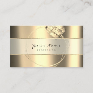 Carte De Visite Beauty Blogg Stripes Gold Sepia Foxier Floral