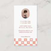 Carte De Visite Beauty By Retro Pink Checkerboard Lips Makeup (Dos)