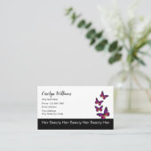 Carte De Visite Beauty Coiffeur Papillon Design (Debout devant)