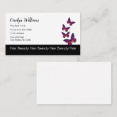 Carte De Visite Beauty Coiffeur Papillon Design (Devant / Derrière)