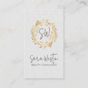 Carte De Visite Beauty Consultant Beautician Flower Monogramme